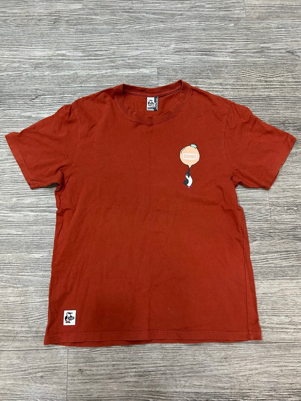 Chums Booby Bird T Shirt Mens Large L Rust Brown Blueberry Bubble Gum Outdoor
